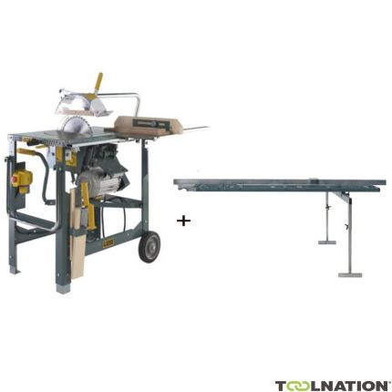 Gjerde 90004 1203-NO Bouwzaag + aanvoertafel 2000 mm + aanslag met stop + mechanische rem - 1