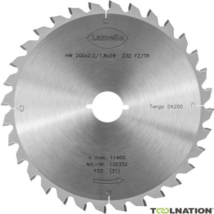 Lamello 132332 Zaagblad Z32 Ø 200 × 2.2 × 29 mm (snijdiepte 70 mm) voor DX200 - 1