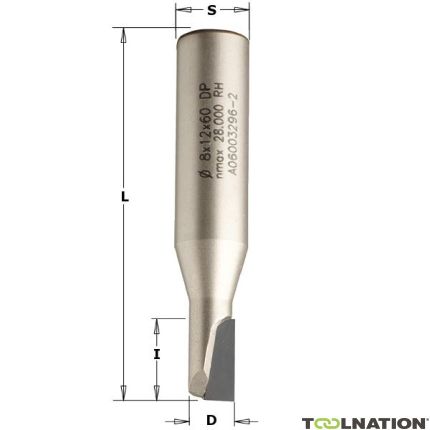 CMT 141.080.61 Diamant frees met met scherende snij-plaketten DP Z1 diameter 8mm - 1