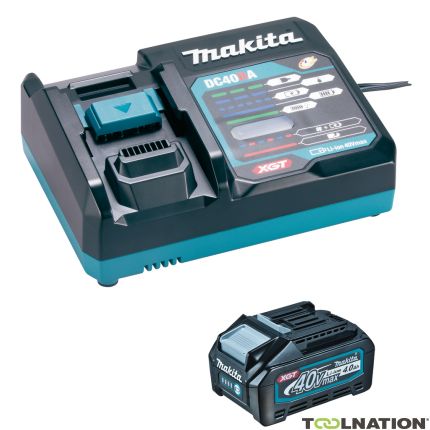 Makita 191J65-4 Startset XGT DC40RA oplader + 1 x Accu BL4040 40V max 4.0Ah - 1