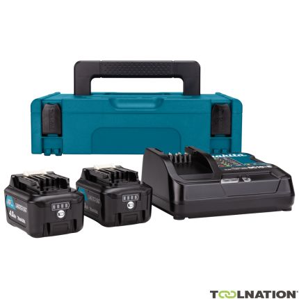 Makita 197641-2 Starterskit - 2 x Accu BL1040B + DC10SB Oplader 12 Volt 4,0 AH Li-ion in MBox 1 - 2