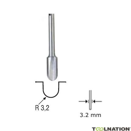 Proxxon 29030 Holkeelfrees 6.4 mm, schacht 3.2 mm - 1