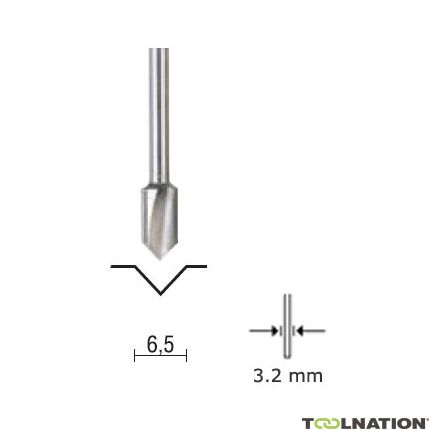 Proxxon 29032 V-groeffrees 6.5 mm, schacht 3.2 mm - 1