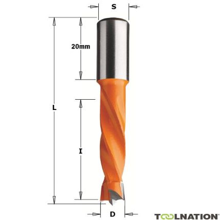 CMT 308.040.11 Drevelboor HM 4mm, schacht 10x20 rechts - 1