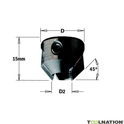 CMT 316.050.11 Opsteekverzinker 16mm D2: 5mm rechts - 1