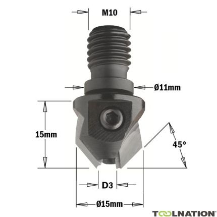 CMT 350.030.11 Verzinker met schroefdraad aanluisting 3mm, schacht M10, rechts - 1