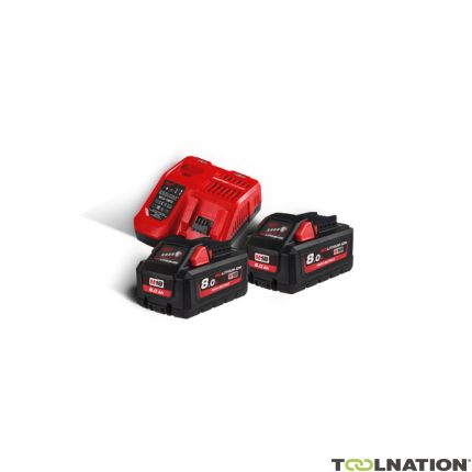 Milwaukee M18 HNRG-802 - M18 HB8 DUO Pack 18V 8.0Ah High Output + Lader M12-18FC 4933471073 - 1