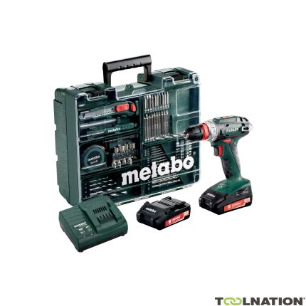 Metabo 602217880 BS 18 Quick set accu boor-/schroefmachine set 18V Li-Ion (2x 2.0Ah accu) + 73 delige accessoire set in koffer - 1