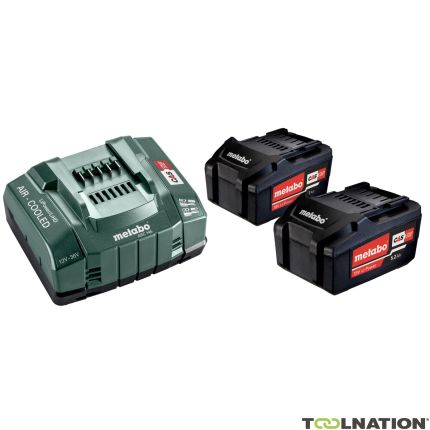 Metabo 685051000 Basis-Set - 2 x Accu 18V 5,2Ah Li-Ion Li-Power + lader ASC145 - 1