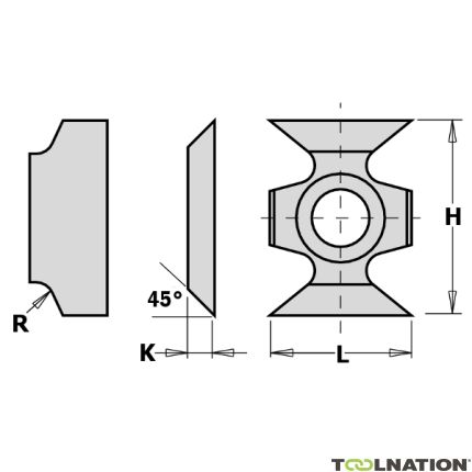 CMT 790.163.00 HW wisselmes Profiel 16 x 22 x 5 mm Radius 3 10 stuks - 1