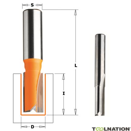 CMT 911.050.11 5 mm Groeffrees met 2 rechte snijkoppen schacht 8 mm - 1