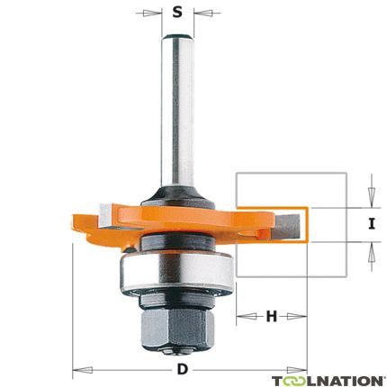 CMT 722.32511A 2,5 mm schijffrees met lager + spindel schacht 6 mm - 2