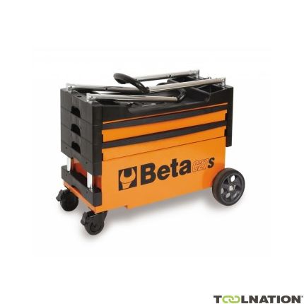 Beta 027000201 C27S Inklapbare mobiele gereedschapswagen 2 Laden Oranje - 1