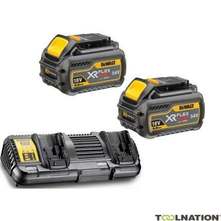 Dewalt DCB132T2 FlexVolt Starter Kit - 2 x FlexVolt accu 54V 6,0Ah Li-Ion + DCB132 Dubbellader - 2