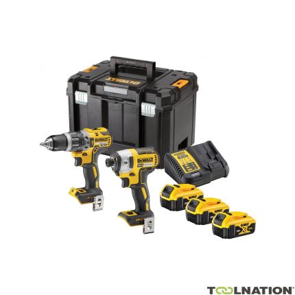 DeWalt DCK266P3T Comboset 18V 3 x 5,0Ah Li-Ion - DCD796 Accuklopboormachine + DCF887 Slagschroever - 1