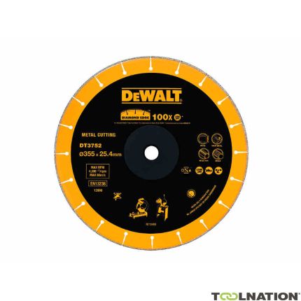 DeWalt DT3752-QZ Diamantzaagblad 355 x 25.4 mm voor metaalafkorters - 2