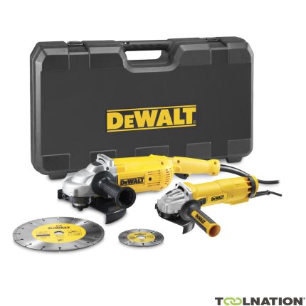 DeWalt DWE492SDT-QS Haakse slijper Set - 230 mm 2200 Watt + 125 mm 1000 Watt - 1