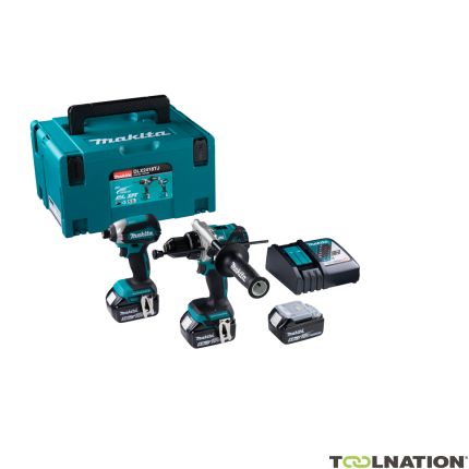 Makita DLX2418TJ - DHP486 Accuklopboormachine + DTD153 Accu Slagschroevendraaier 18 Volt  3x 5,0 Ah Li-ion - 1