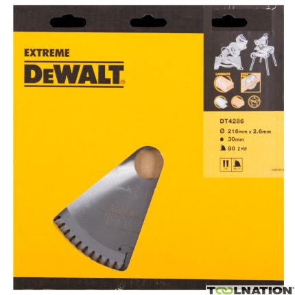 DeWalt DT4286-QZ DT4286 HM zaagblad 216 x 30 x 80T trapezium, negatief 5° - 1