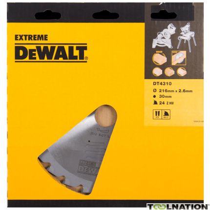 DeWalt DT4310-QZ DT4310 HM zaagblad 216 x 30 x 24T Wisseltand negatief 5Â° - 1