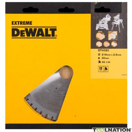 DeWalt DT4320-QZ DT4320 HM zaagblad 216 x 30 x 48T wisseltand, negatief 5° - 1