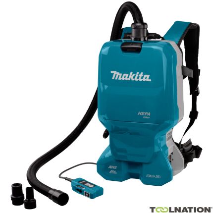 Makita DVC665ZU Ruggedragen Stofzuiger 2x18V excl. accu"s en lader met machine aansluiting en 3 adapters, met AWS zender - 1