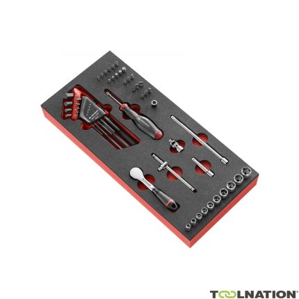 'Facom MODM.R181-36PB Doppen en Bitset 1/4"'' metrisch 6-punts in schuimmodule 46-delig''' - 1