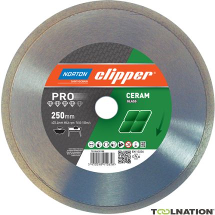 Clipper 70184630185 Pro Ceramic Glass Diamant zaagblad 200 x 25,4 mm - 1