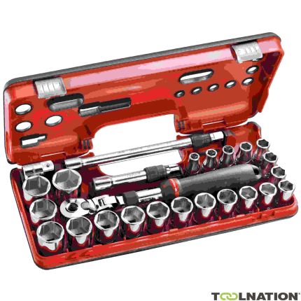 Facom SXL.DBOX3PB SXL.DBOX3 Doppenset met verlengbare ratel van 1/2" Metrisch 10-32 mm - 1