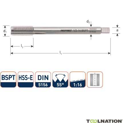 Rotec 342.0012 HSSE 800 M.Tap BSPT 1 -11 - 1