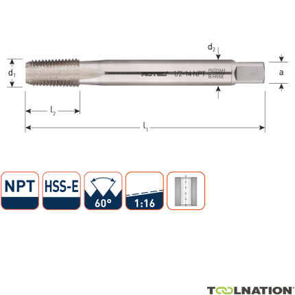 Rotec 343.0040 HSSE 800 M.Tap NPT 1/8-27 - 1