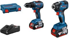 Bosch Combipack GSR 18V-55 cordless drill + GDR 18V-200 cordless screwdriver 18V 4.0AH in L-Boxx 06019J2108