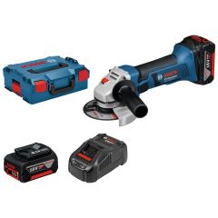 Bosch Blauw X-LOCK GWX 18V-8 Professional Accu Haakse Slijper 18V 5.0Ah Li-Ion in L-BOXX 06019J7002