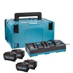 Makita 191U42-2 Startset XGT DC40RB Duolader + 4 x Accu BL4050F 40V max 5.0Ah in MBox