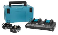 Makita 197629-2 Starterskit - 2 x Accu BL1850B 18V 5,0Ah + Duo oplader DC18RD in MBox 3