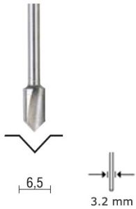 Proxxon 29032 V-groeffrees 6.5 mm, schacht 3.2 mm