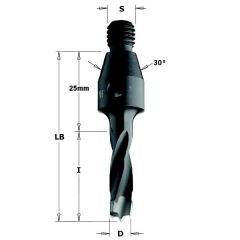 CMT 341.050.12 Drevelboor met centreerconus 30° 5mm, schacht M10, links