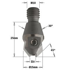 CMT 351.030.11 Verzinker met schroefdraad aanluisting 30° 3mm, schacht M10, rechts