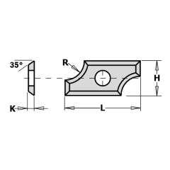 CMT 790.080.00 HW wisselmes Profiel 24 x 12 x 1,5 mm Radius 8 mm 10 stuks