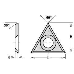 CMT 790.220.02 HW wisselmes 3 zijdig (driehoek) 22 x 19 x 2 mm 10 stuks