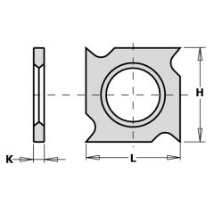 CMT 790.181.00 HW wisselmes 4 zijdig (haak) 18 x 18 x 1,95 mm 10 stuks