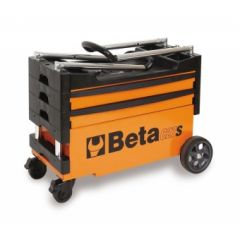 Beta 027000201 C27S Inklapbare mobiele gereedschapswagen 2 Laden Oranje