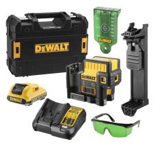 DeWalt DCE085D1G-QW Zelfnivellerende 5 punts laser groene straal 10,8V 2,0Ah XR Li-Ion