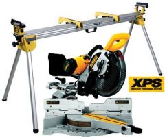 DeWalt DW717XPS-Kit Afkortzaag met zaaglijnindicator + Onderstel