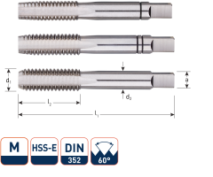 Rotec 301.2400 HSS-E Handtappenset 3-dlg DIN 352 metrisch M24x3,0