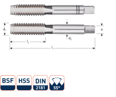 Rotec 306.1016 HSS Handtappenset 2-dlg DIN 2181 BSF 5/16-22