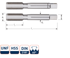 Rotec 308.0016 HSS Handtappenset 2-dlg DIN 2181 UNF 5/16-24