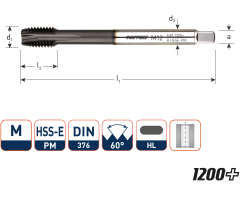 Rotec 336.2000 HSS-E PM 1200+ machinetap DL DIN 376B M20x2,5