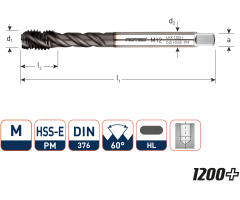 Rotec 336.1800C HSS-E PM 1200+ machinetap BL DIN 376C/45° M18x2,5