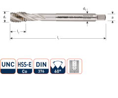 Rotec 338.0360C HSSE 800 M.Tap /35° UNC 1.1/4-7 Blind